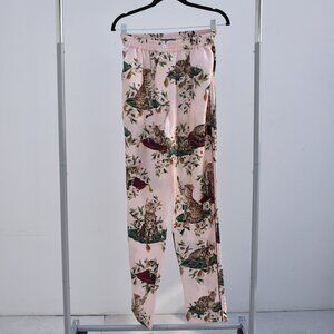 Dolce & Gabbana Cat Print Silk Pants – Pink, Iconic Feline Pattern